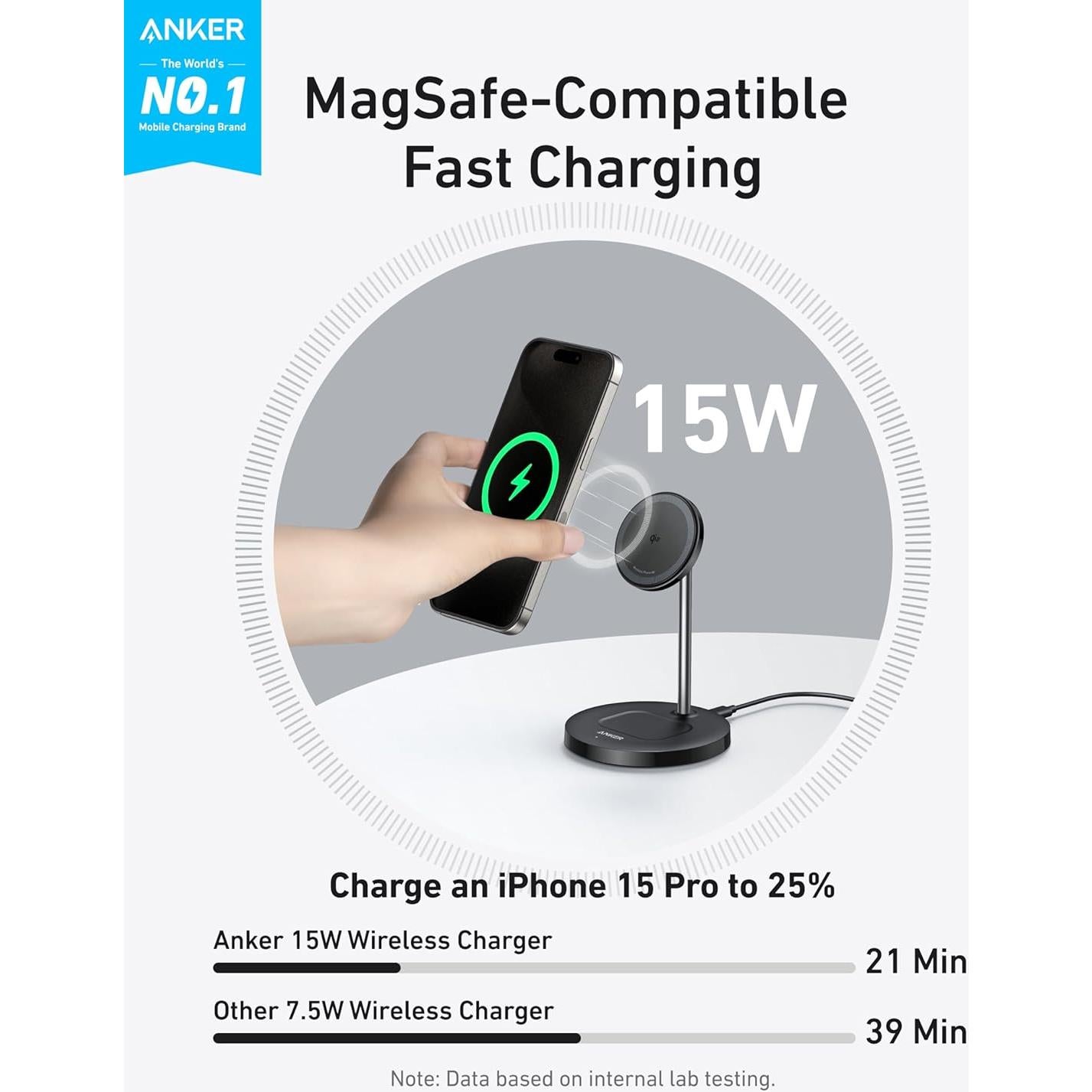 Cargador Inalámbrico 3-en-1 Anker MagSafe UFO 15W para iPhone