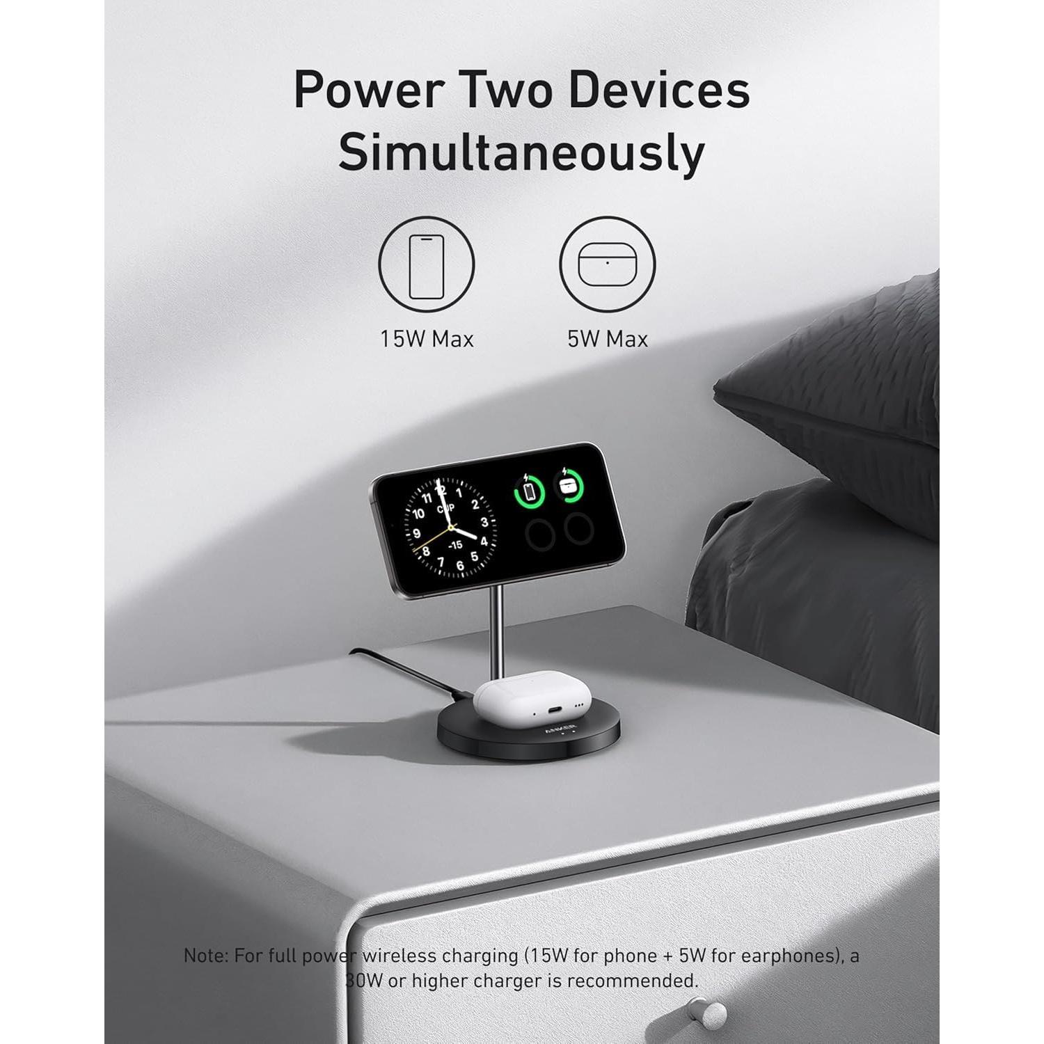 Cargador Inalámbrico 3-en-1 Anker MagSafe UFO 15W para iPhone