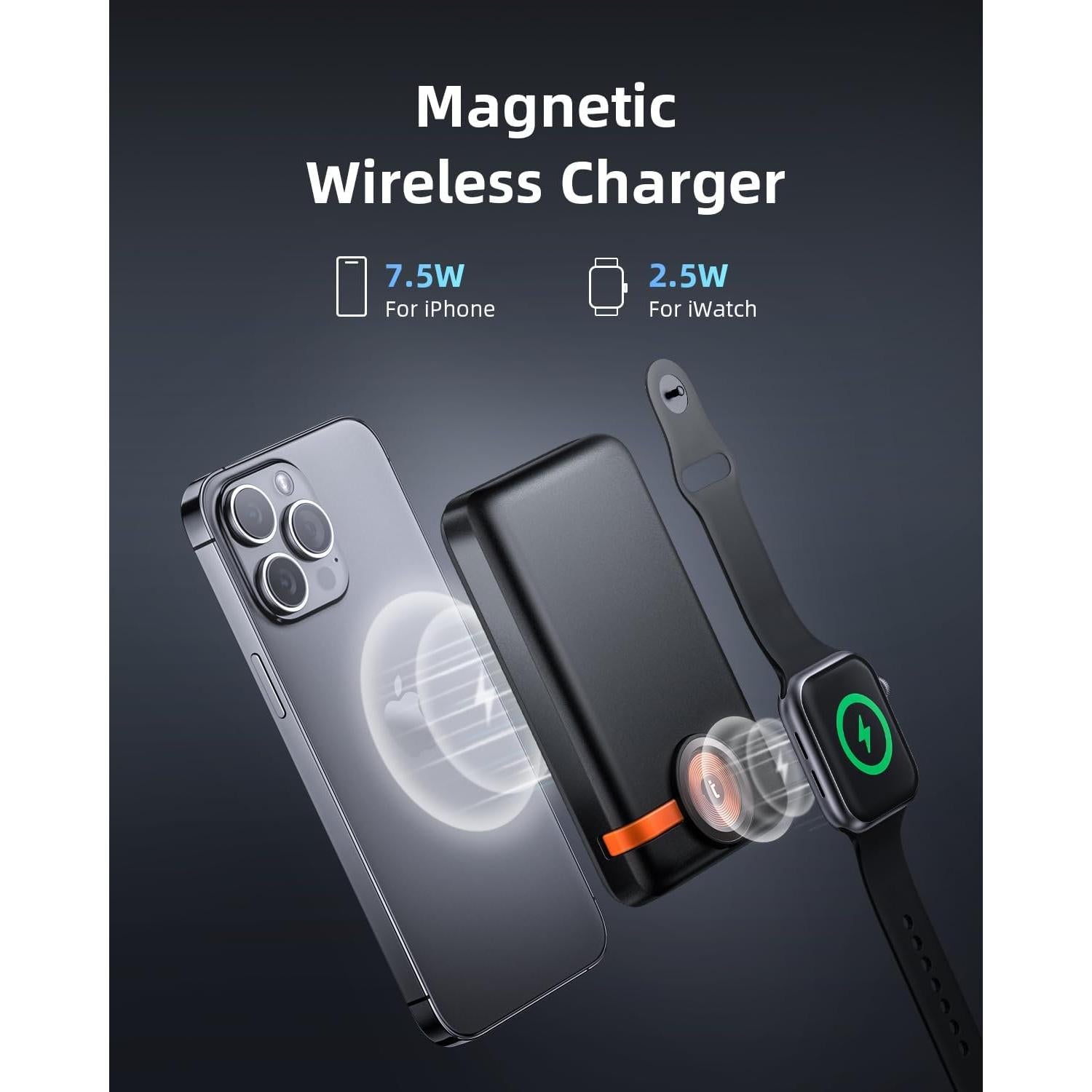 Banco de Poder Magnético 10000mAh para iPhone y Apple Watch