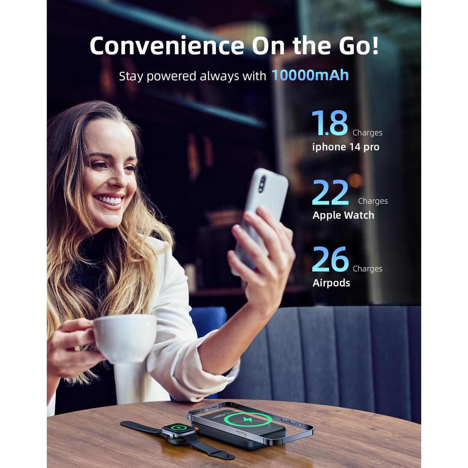 Banco de Poder Magnético 10000mAh para iPhone y Apple Watch