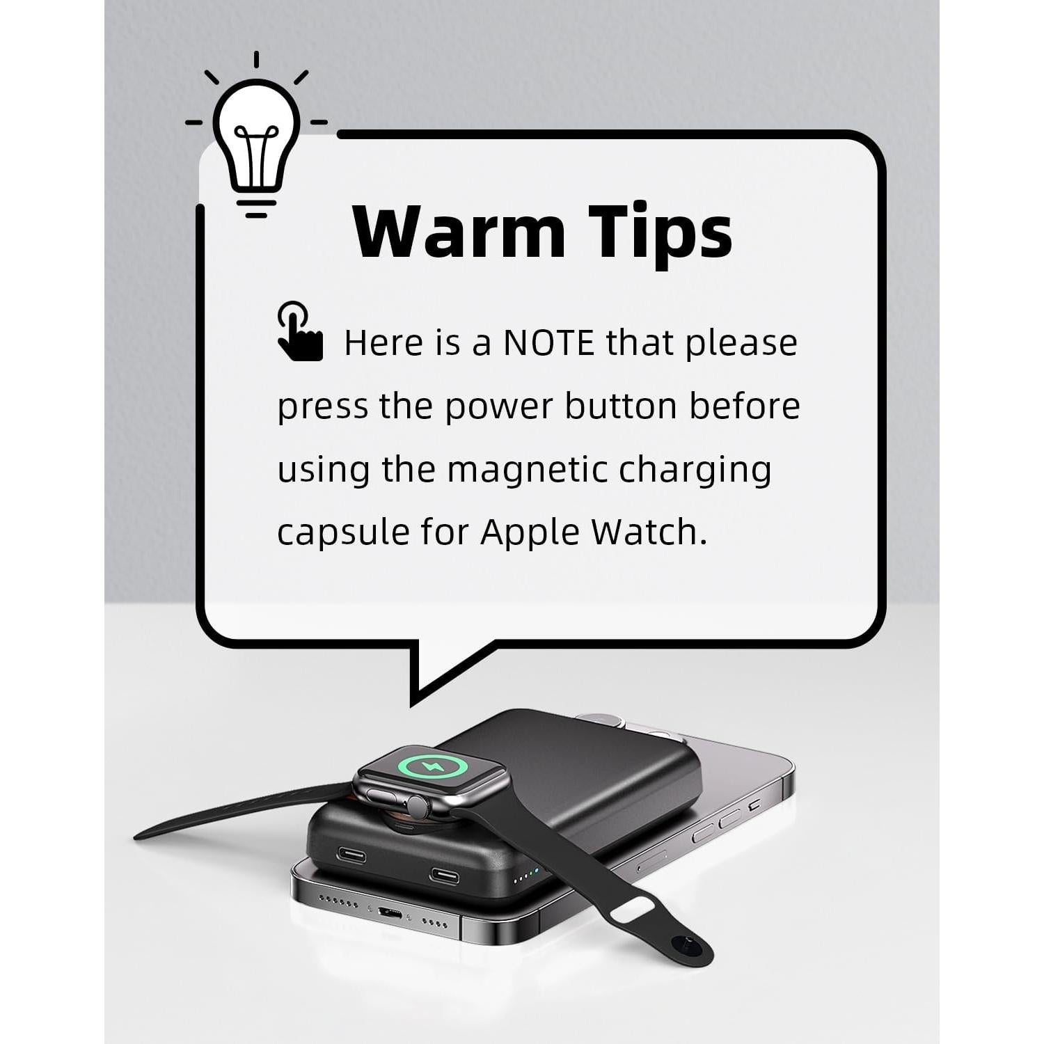 Banco de Poder Magnético 10000mAh para iPhone y Apple Watch