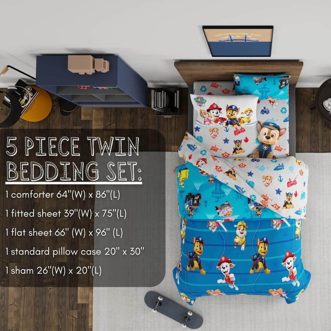 Conjunto de Ropa de Cama Paw Patrol Franco 5 Piezas Individual