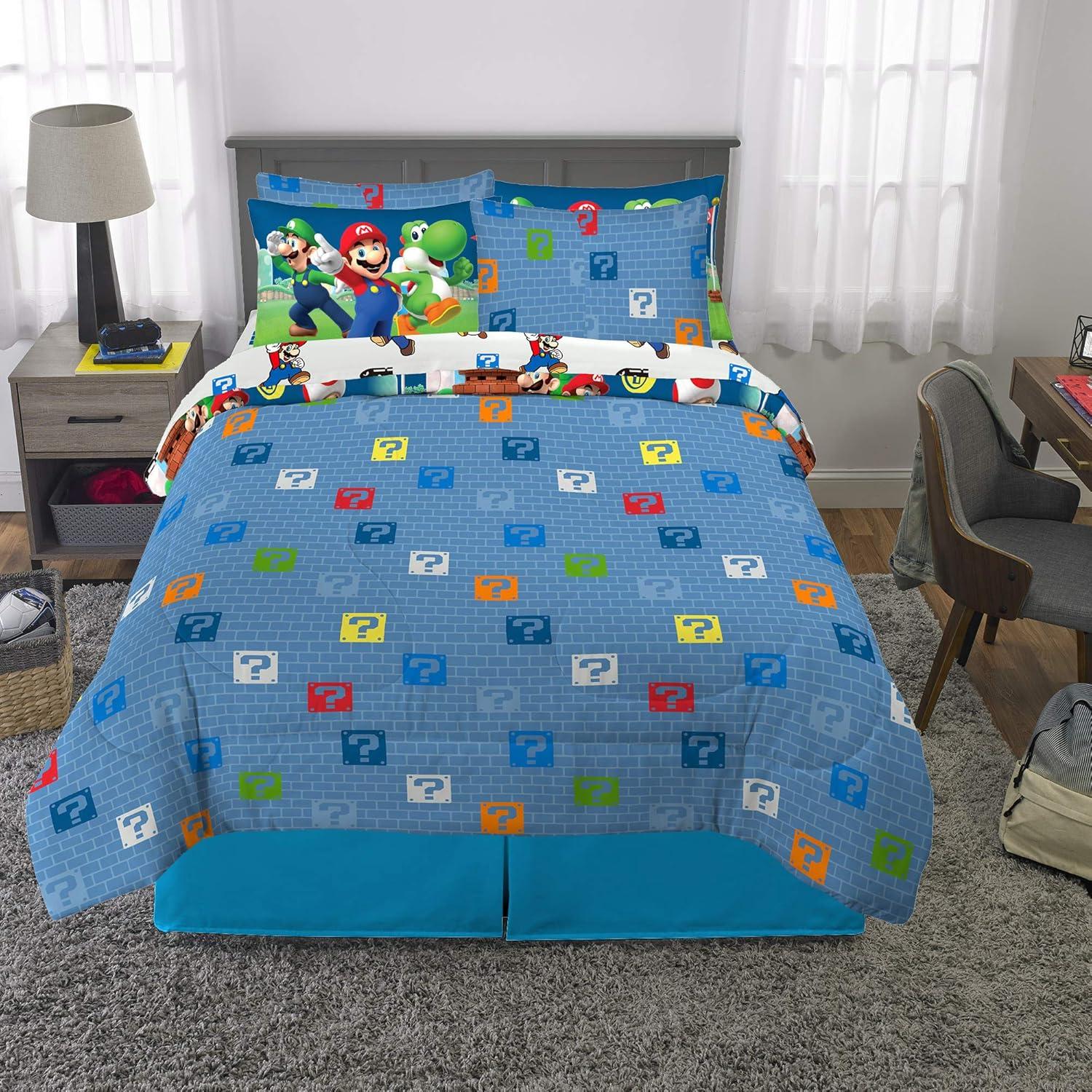 Juego de Ropa de Cama Franco 7 Piezas Super Mario