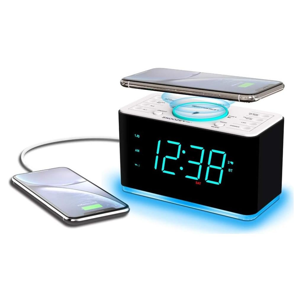Reloj Despertador Emerson ER100401 con Cargador Inalámbrico 15W
