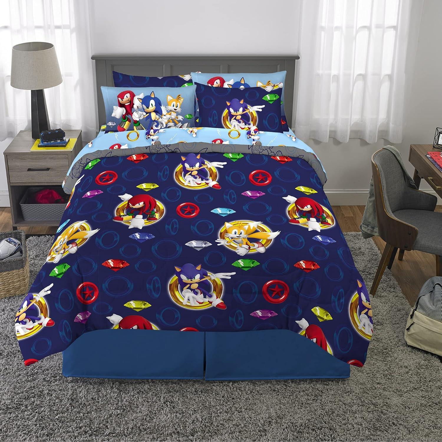 Juego de Ropa de Cama Sonic The Hedgehog 7 Piezas Queen