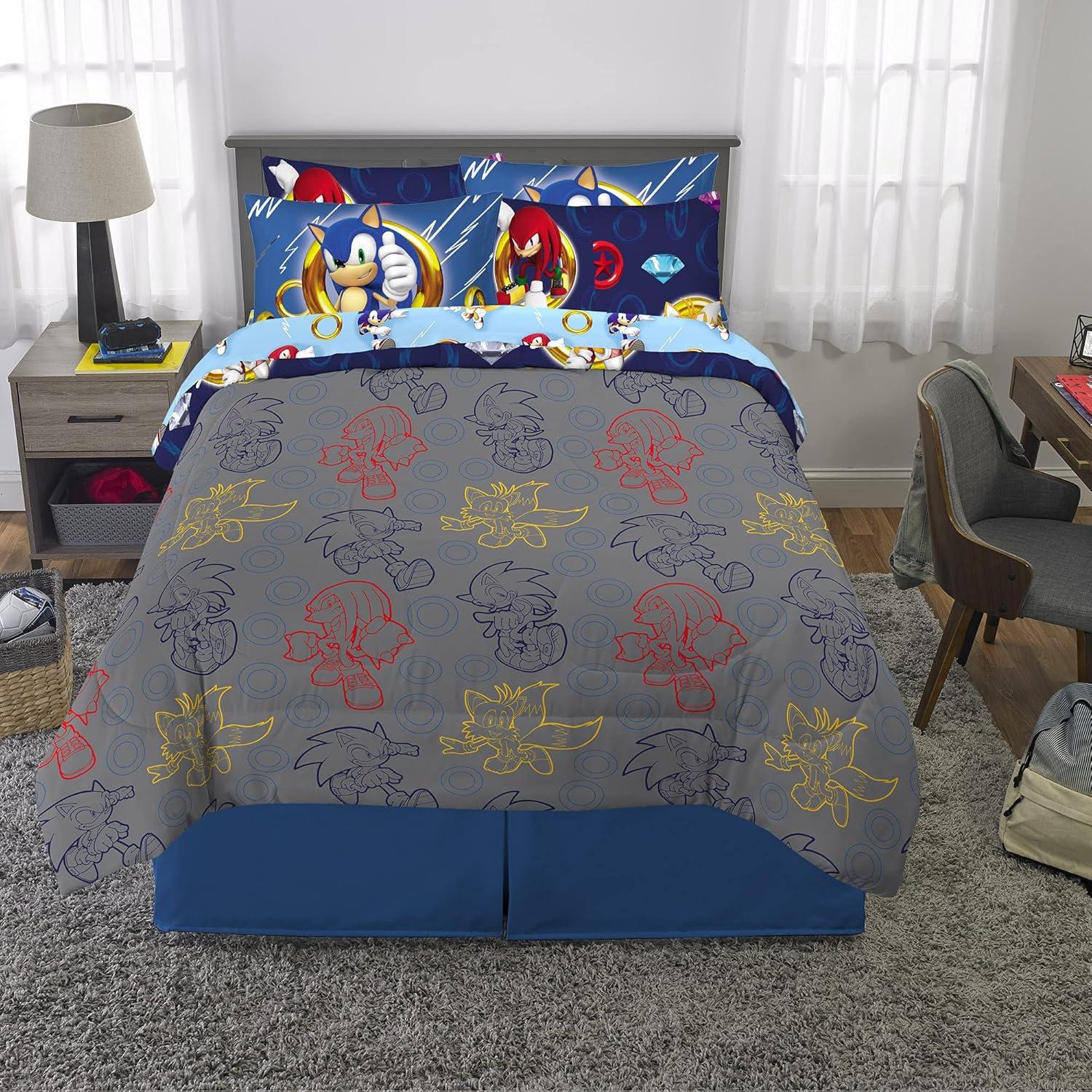 Juego de Ropa de Cama Sonic The Hedgehog 7 Piezas Queen