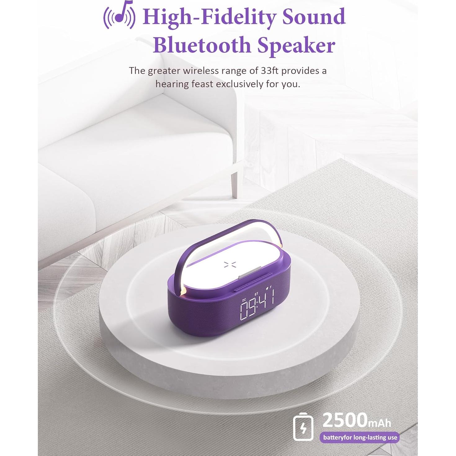 Altavoz Bluetooth Reloj Despertador COLSUR S29 6-en-1 Carga Inalámbrica