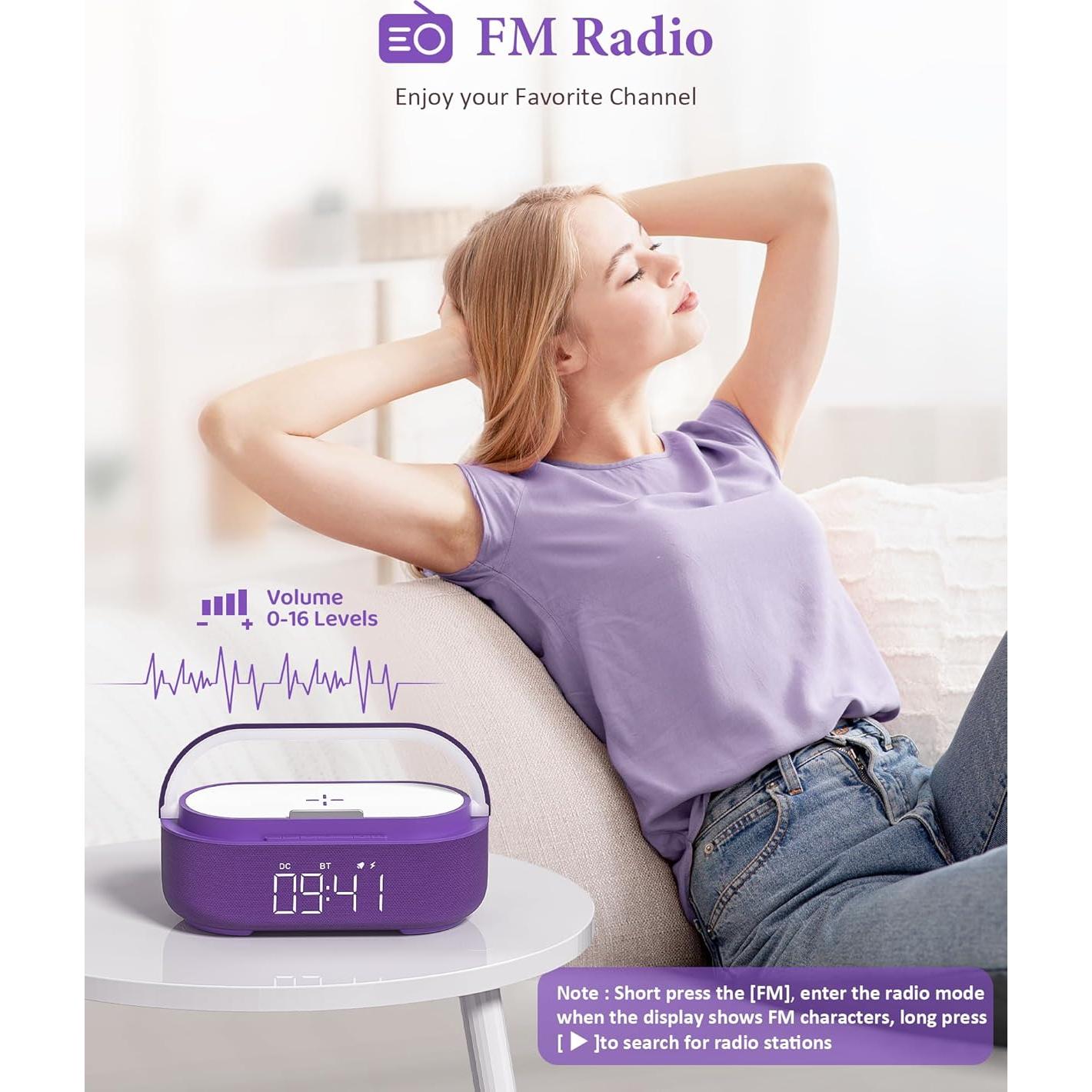 Altavoz Bluetooth Reloj Despertador COLSUR S29 6-en-1 Carga Inalámbrica