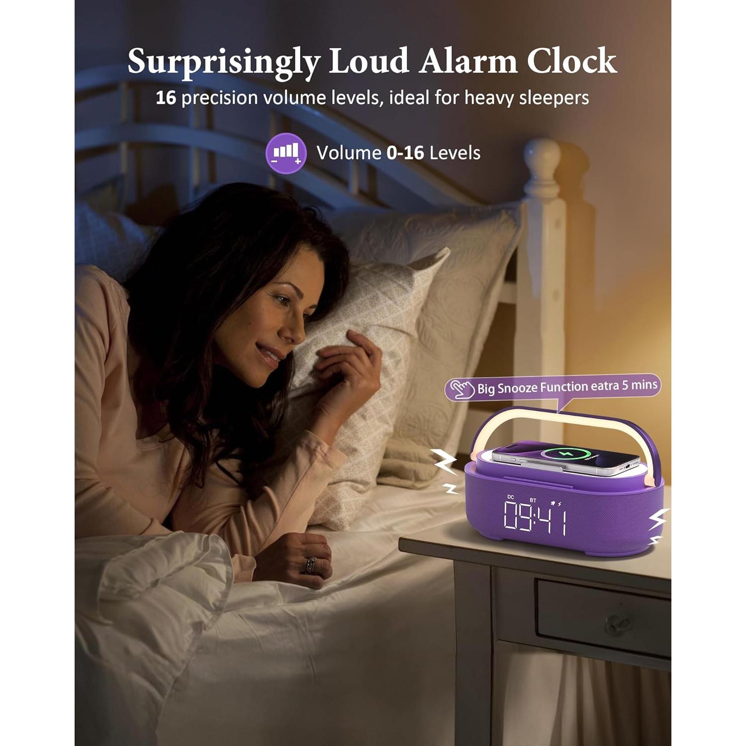 Altavoz Bluetooth Reloj Despertador COLSUR S29 6-en-1 Carga Inalámbrica