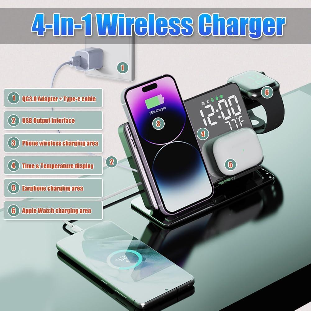 Estación de Carga Inalámbrica 4-en-1 NORMIA RITA para Apple