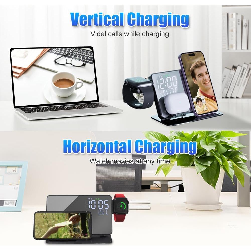 Estación de Carga Inalámbrica 4-en-1 NORMIA RITA para Apple