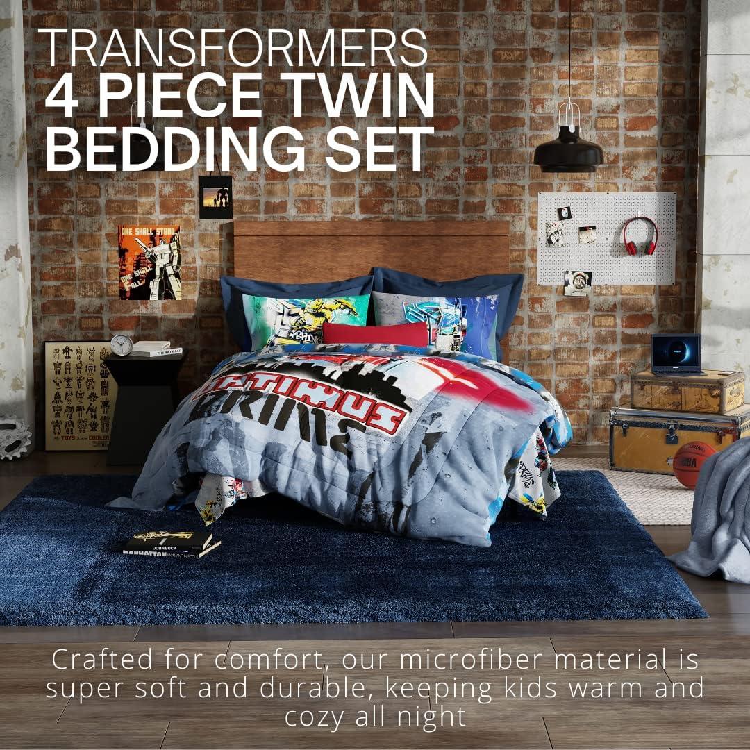 Conjunto Ropa de Cama Transformers Franco 4 Piezas Individual