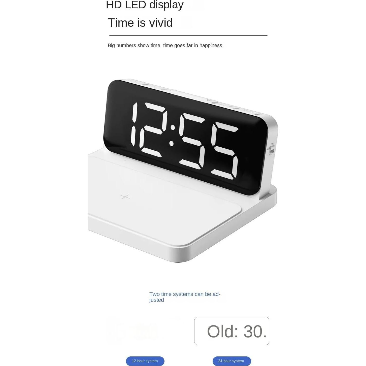 Reloj Despertador Digital HuseeCly Rectangular LED-001