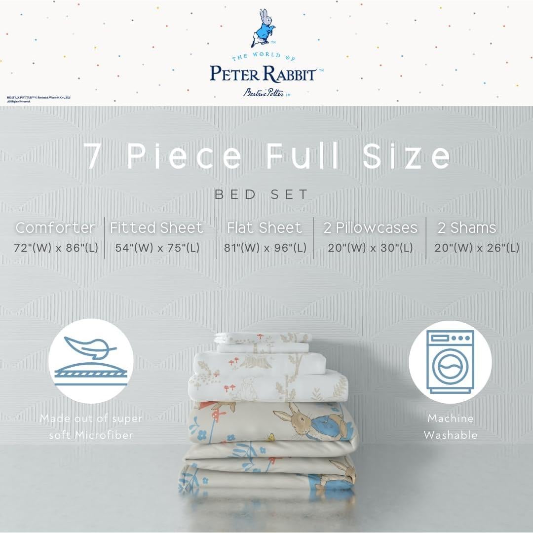 Juego de Cama Franco Peter Rabbit 7 Piezas Microfibra