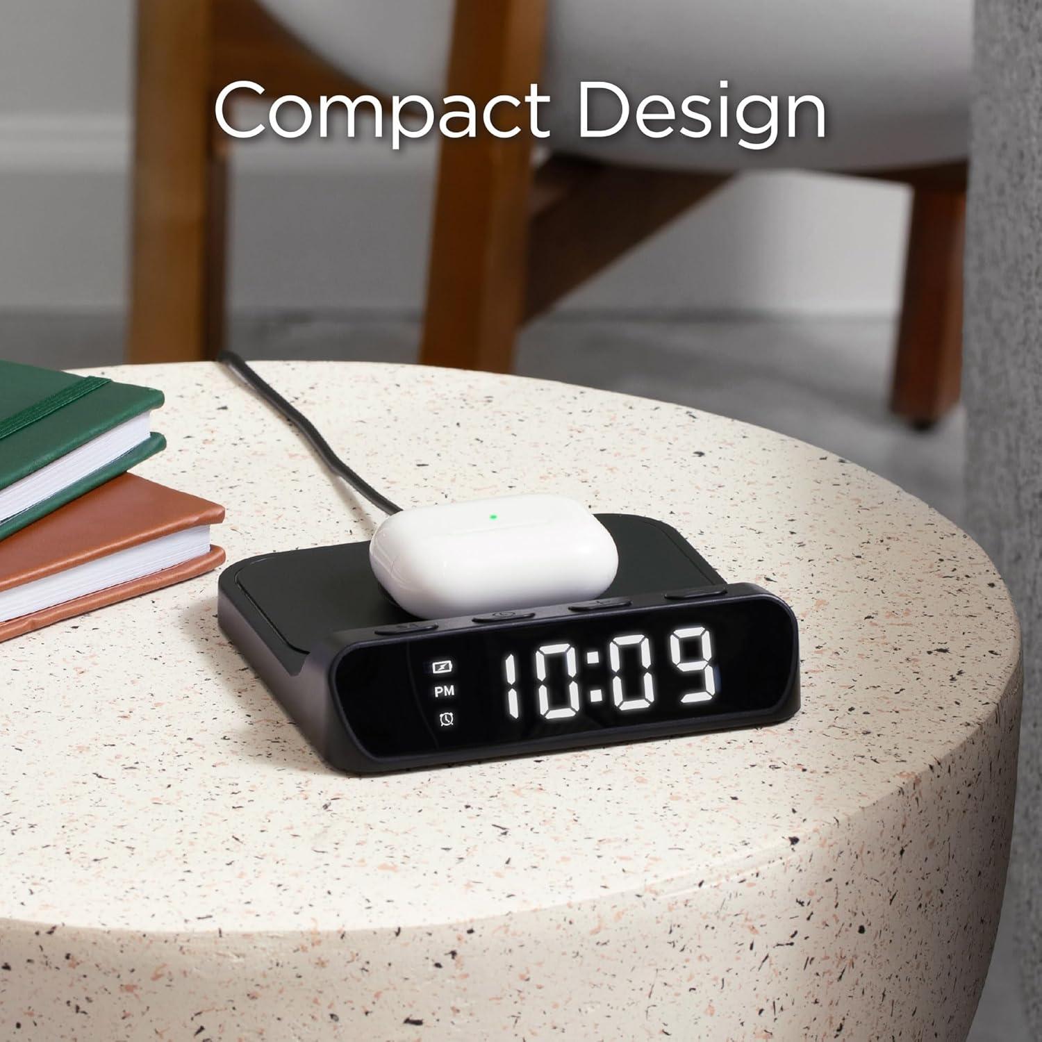 Reloj Despertador Digital Timex TW14 con Cargador Inalámbrico