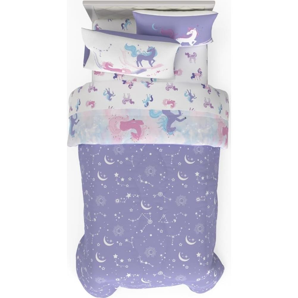 Juego de Cama Franco 5 Piezas Individual Unicornios