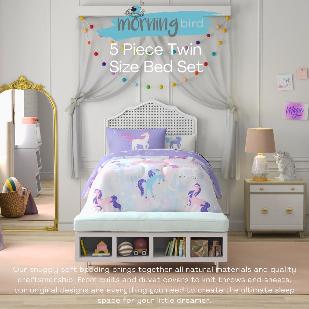 Juego de Cama Franco 5 Piezas Individual Unicornios