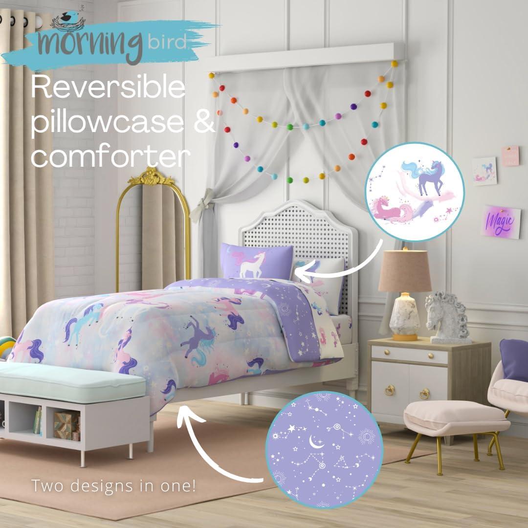 Juego de Cama Franco 5 Piezas Individual Unicornios