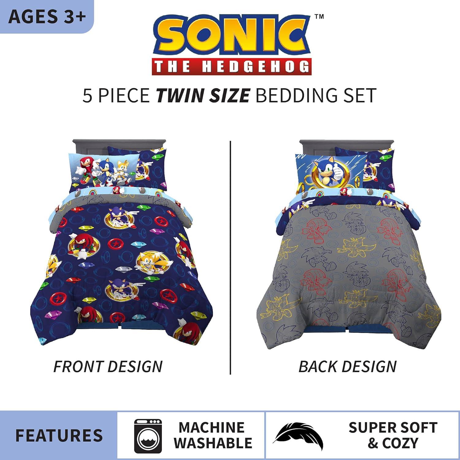 Juego de Ropa de Cama Twin 5 Piezas Sonic Franco
