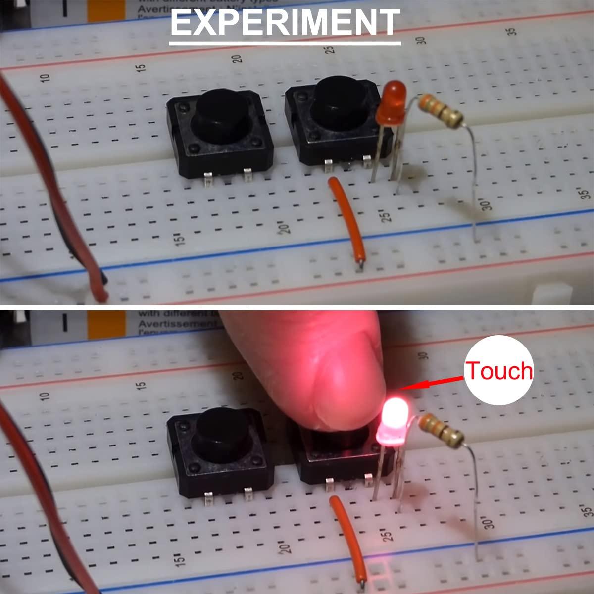 Interruptor Táctil 2Pin DAOKAI 6x6x5mm 100PCS Momentáneo