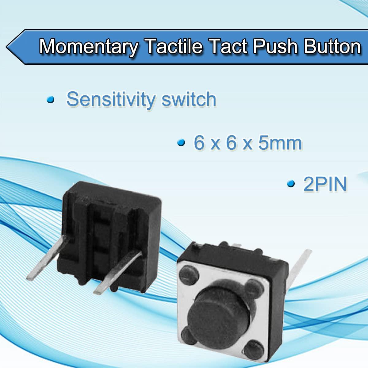 Interruptor Táctil 2Pin DAOKAI 6x6x5mm 100PCS Momentáneo