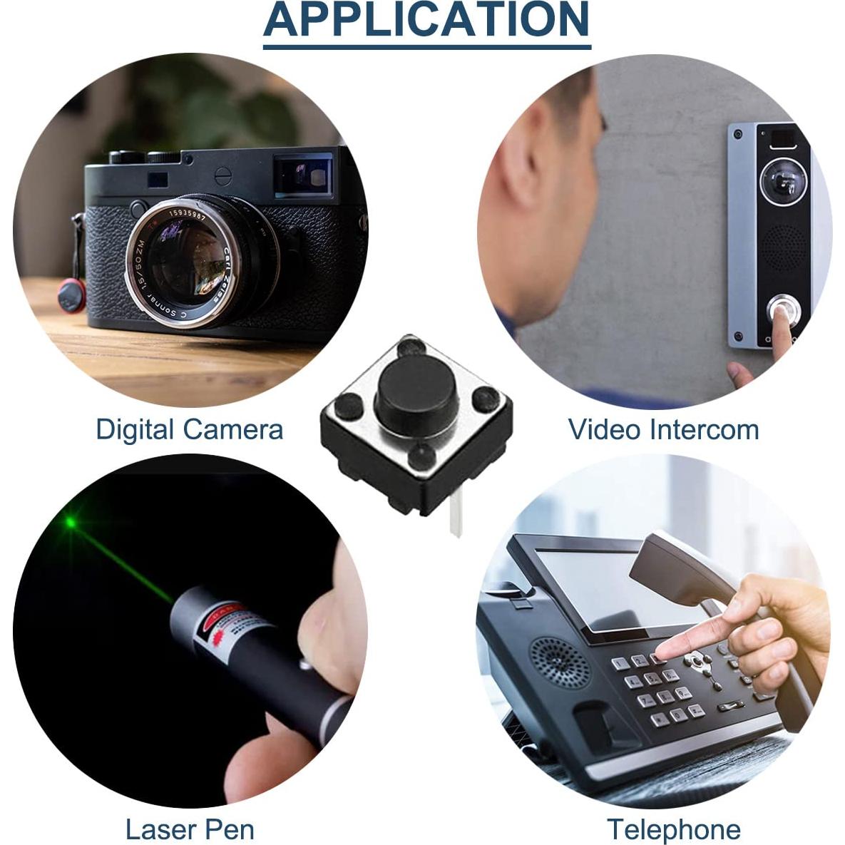 Interruptor Táctil 2Pin DAOKAI 6x6x5mm 100PCS Momentáneo