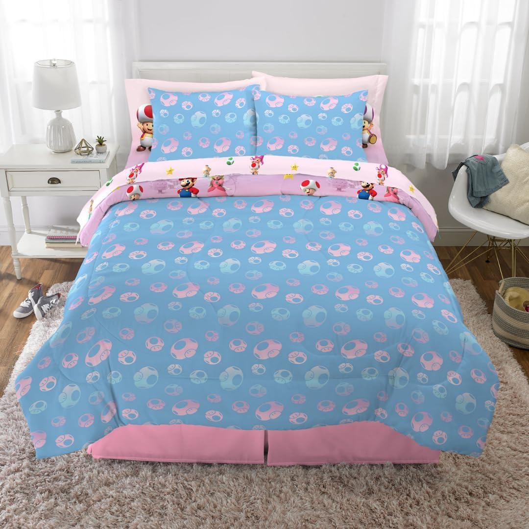 Juego de Cama Franco Super Mario 7 Piezas Queen Microfibra