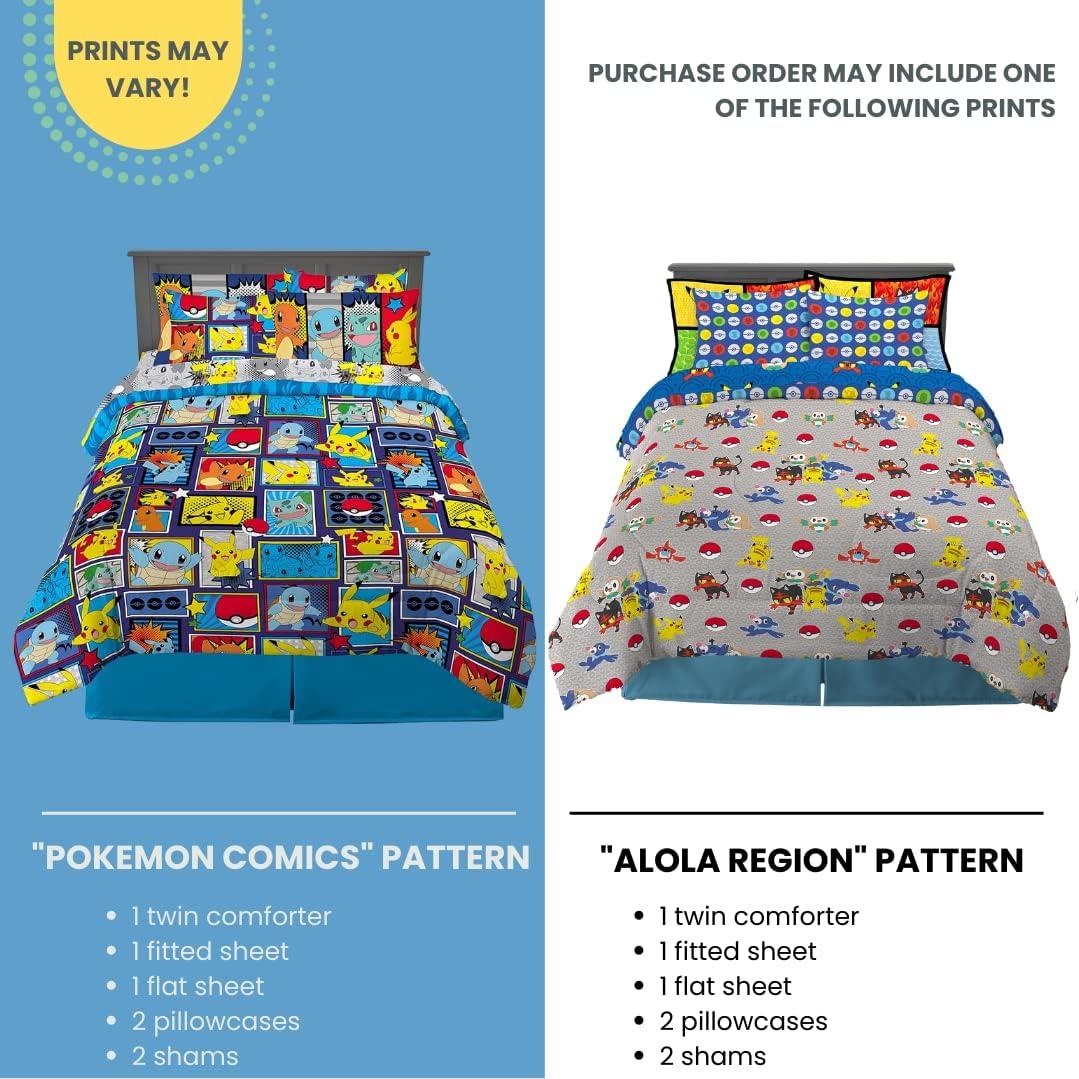 Juego de Cama Franco Pokémon 7 Piezas Microfibra