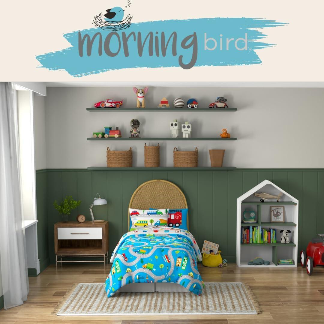 Juego de Cama Franco 5 Piezas Individual Microfibra Azul