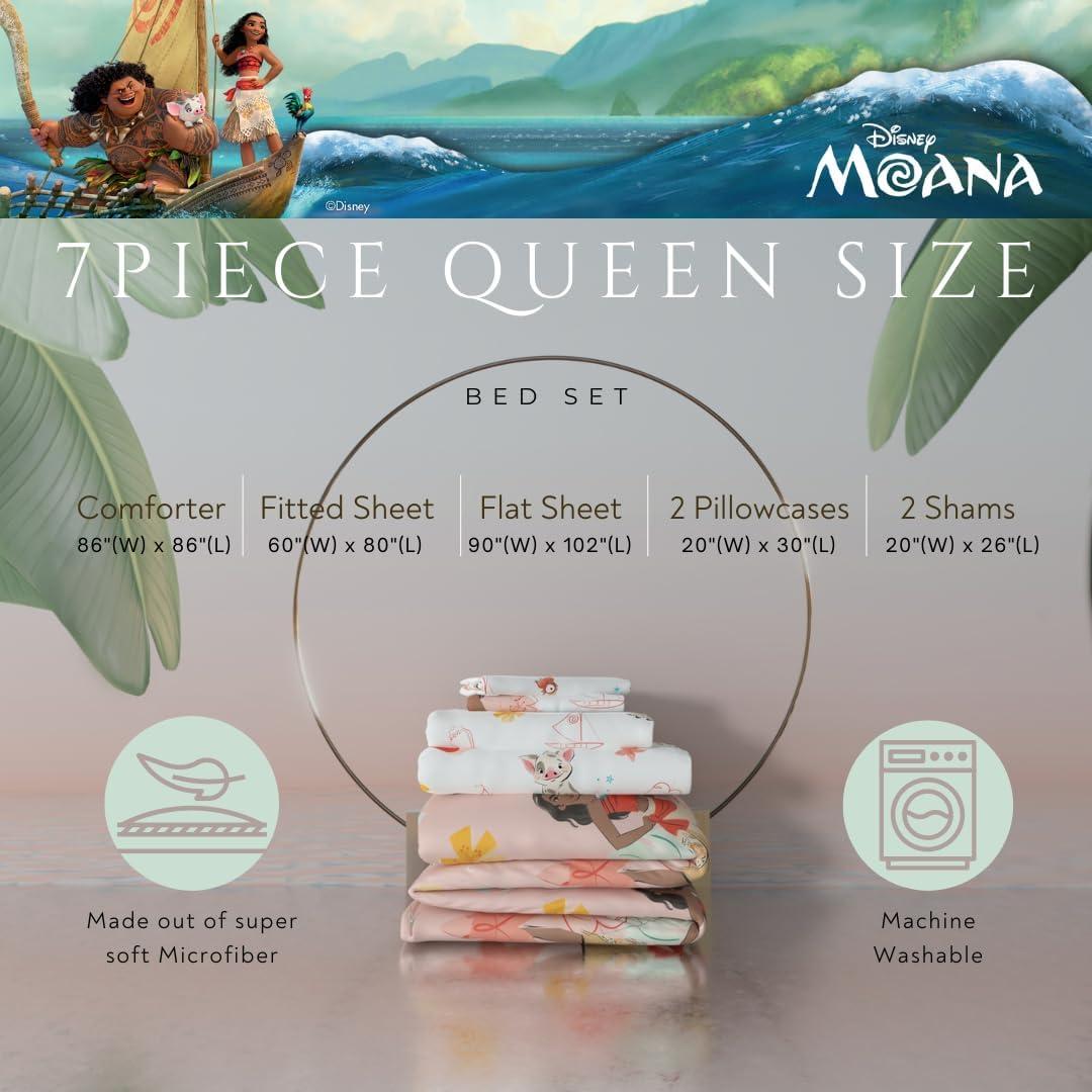 Juego de Ropa de Cama Moana Franco 7 Piezas Tamaño Reina