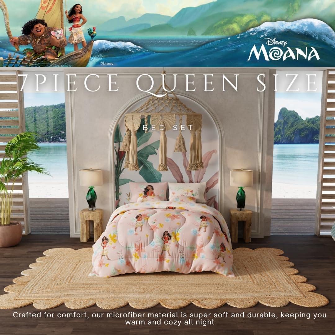 Juego de Ropa de Cama Moana Franco 7 Piezas Tamaño Reina