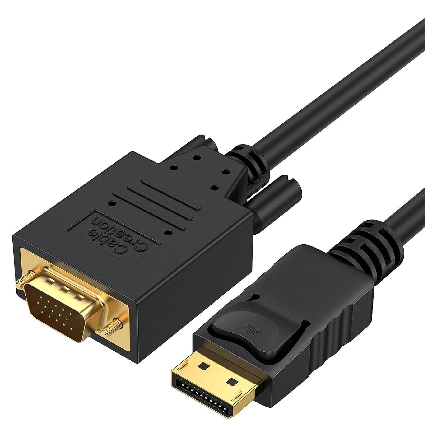 Cable DisplayPort a VGA 1.83m CableCreation 1080P Negro