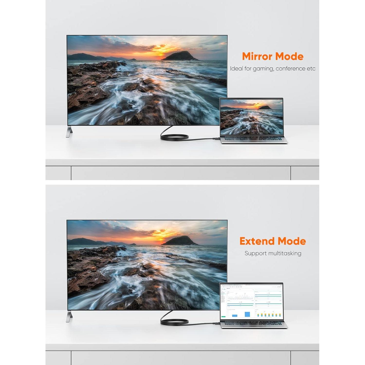 Cable DisplayPort a VGA 1.83m CableCreation 1080P Negro