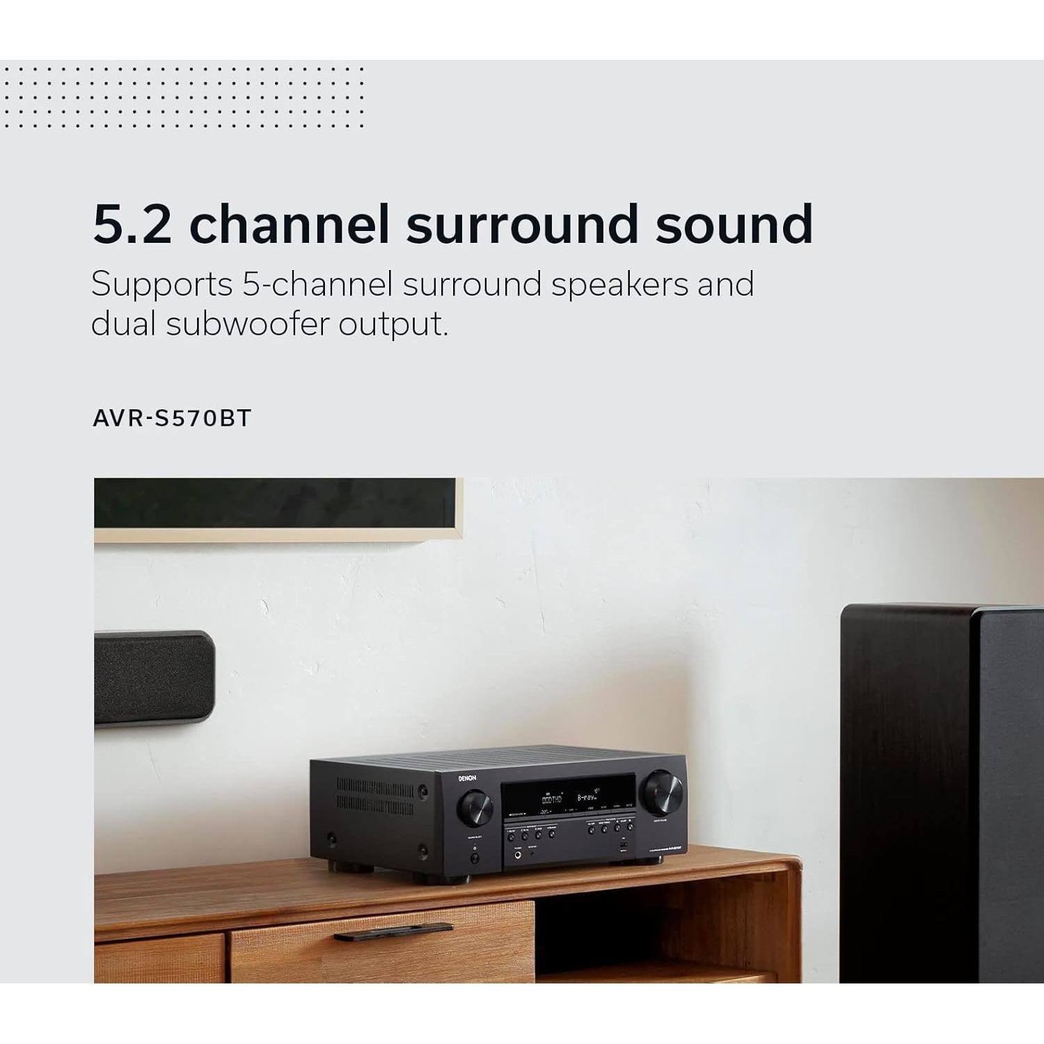Receptor AV Denon AVR-S570BT 5.2 Canales 8K Ultra HD