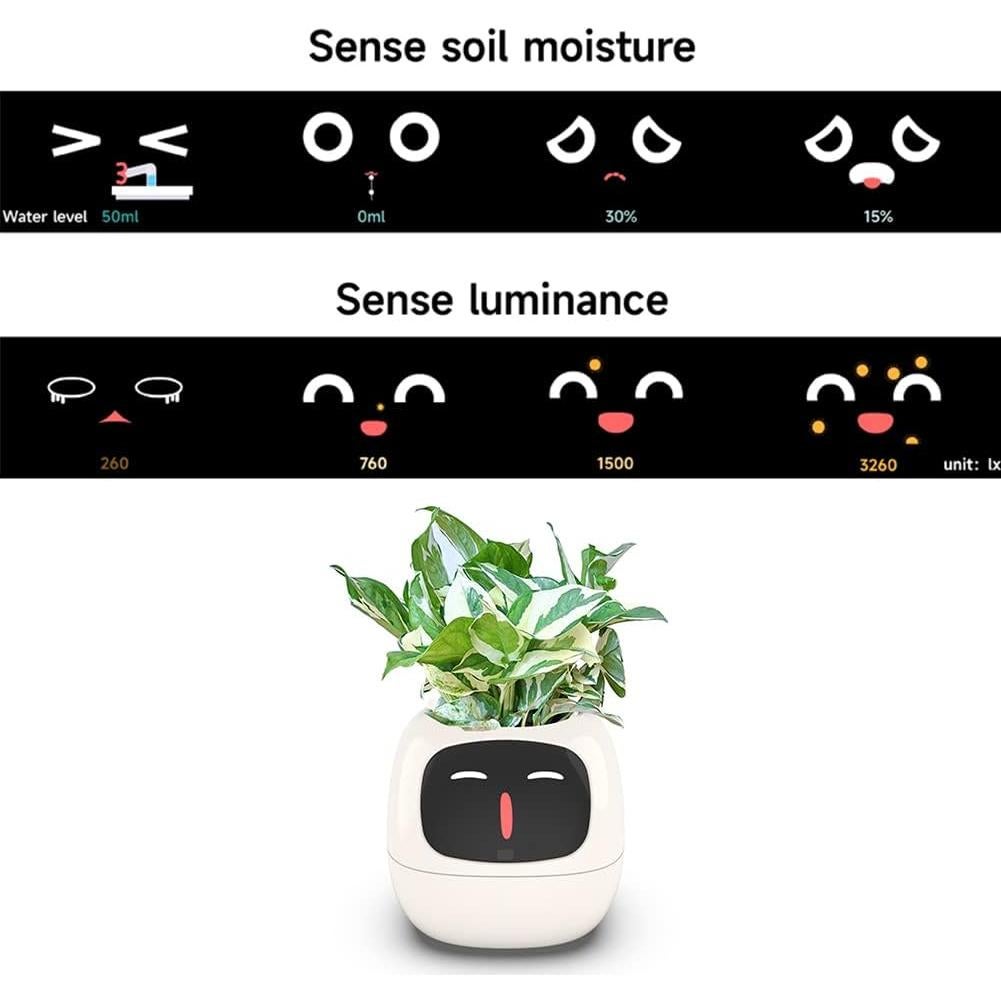 Maceta Inteligente TPHRAVAL Blanca con Sensor y APP