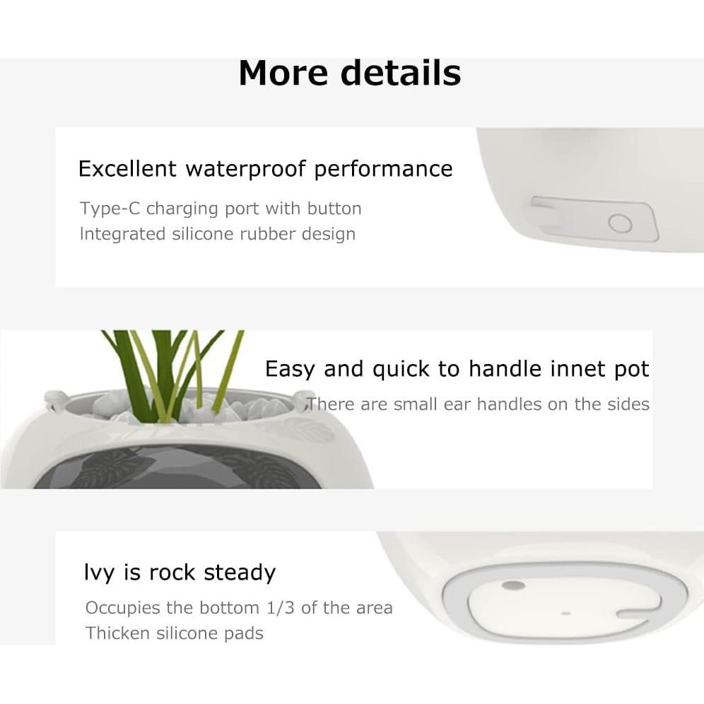 Maceta Inteligente TPHRAVAL Blanca con Sensor y APP