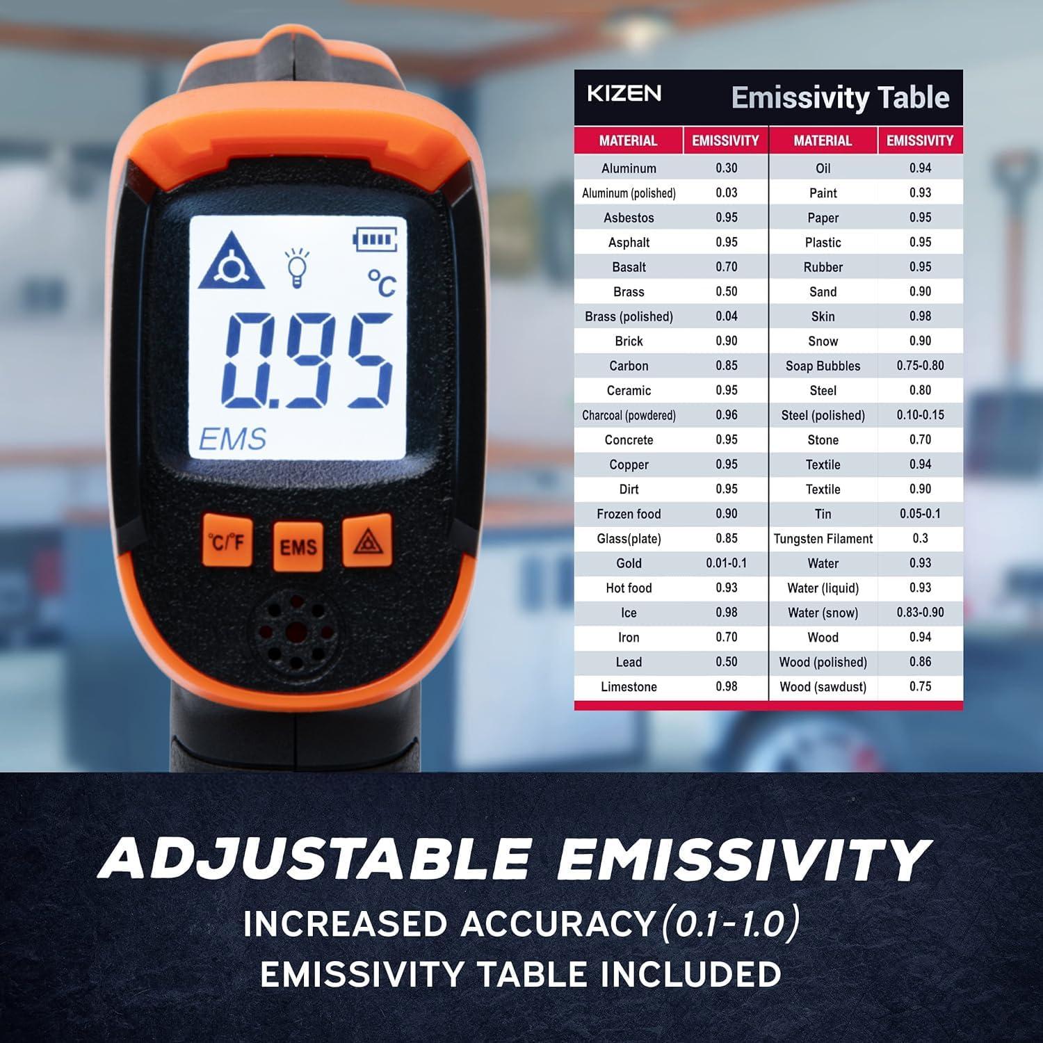 Termómetro Infrarrojo Kizen LP300 - Medición de Temperatura -50 a 600°C
