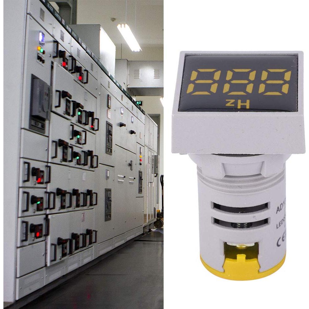 Medidor de Frecuencia LED MOZUO 100-380V 20-75Hz Amarillo