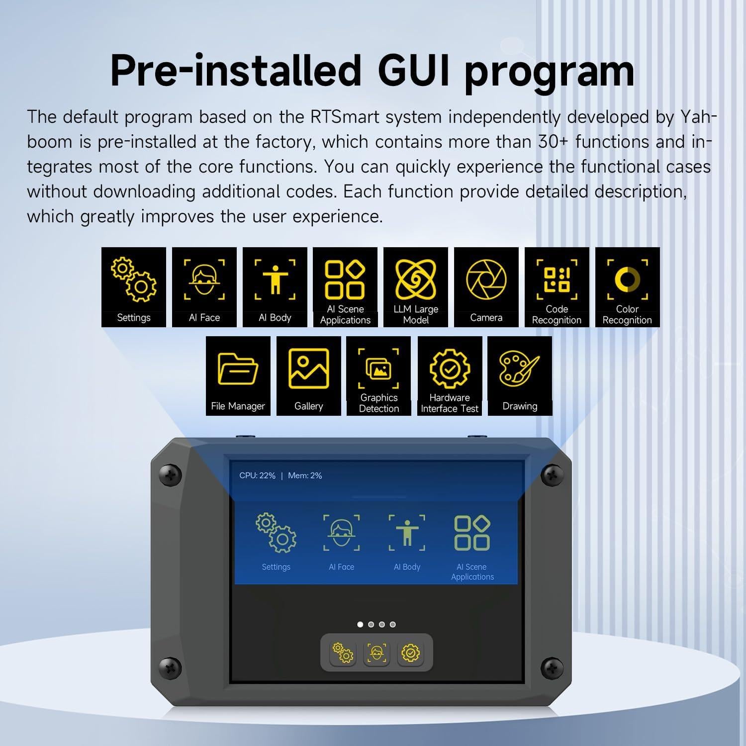 Yahboom K230 Placa de Desarrollo AI 1.6GHz 1GB RAM 2.4" LCD