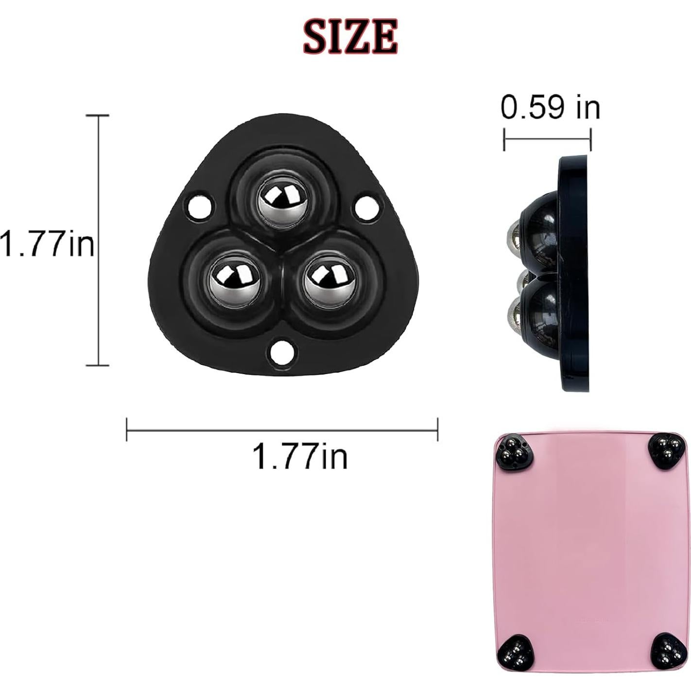 Ruedas Mini Autoadhesivas Drcoevo 360° para Electrodomésticos