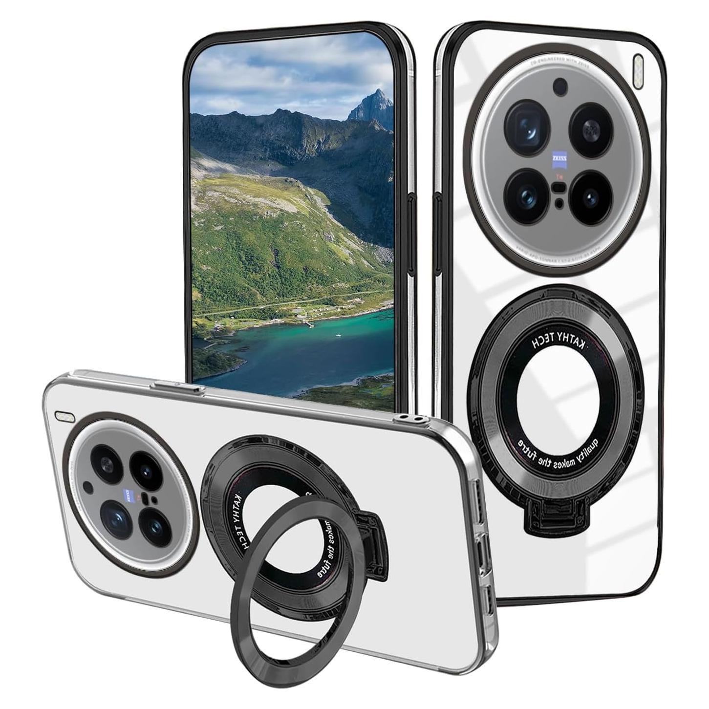 Funda Silicona Transparente Wousunly para Vivo X200 Pro - Negro