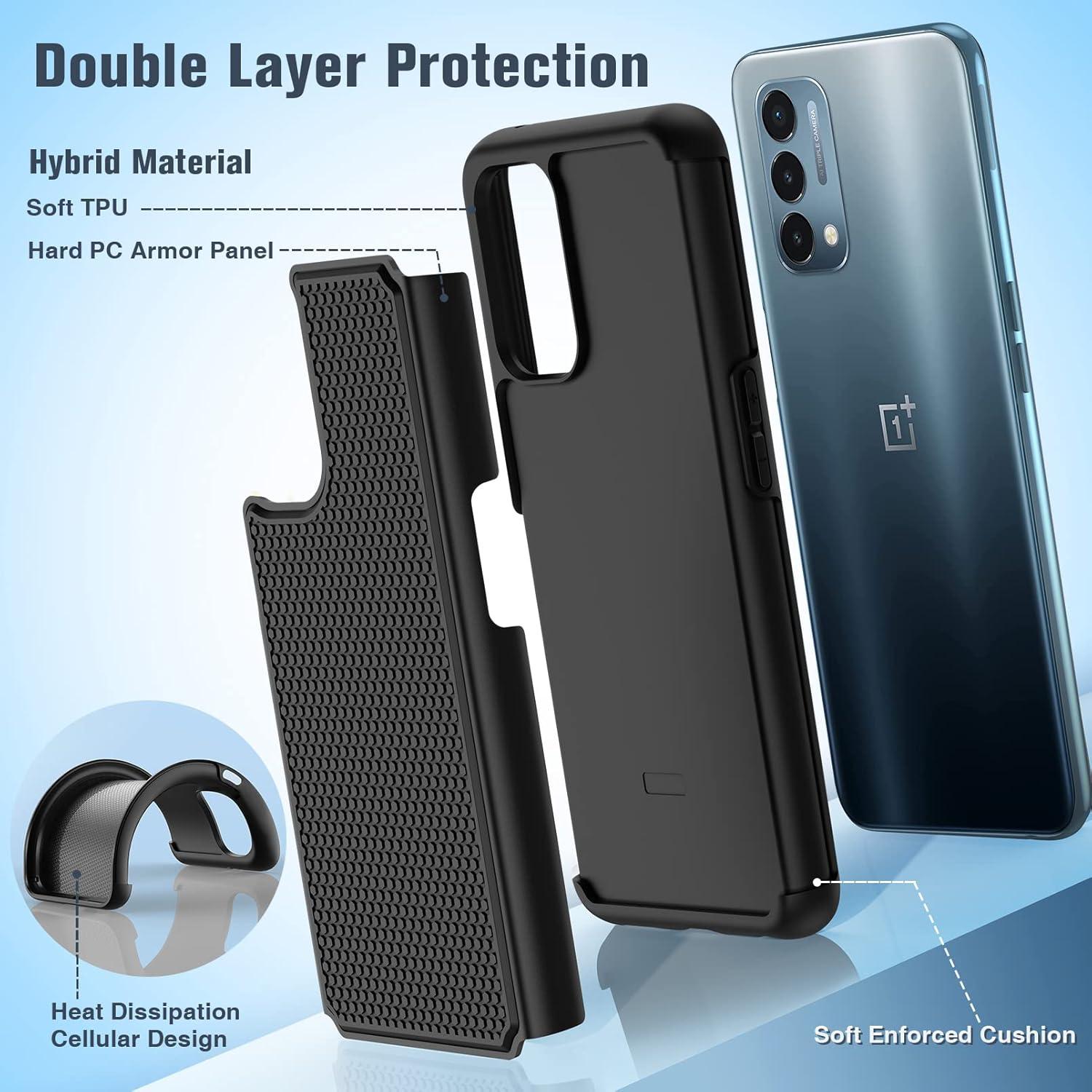 Funda Doble Capa JXVM para OnePlus Nord N200 5G - Negro