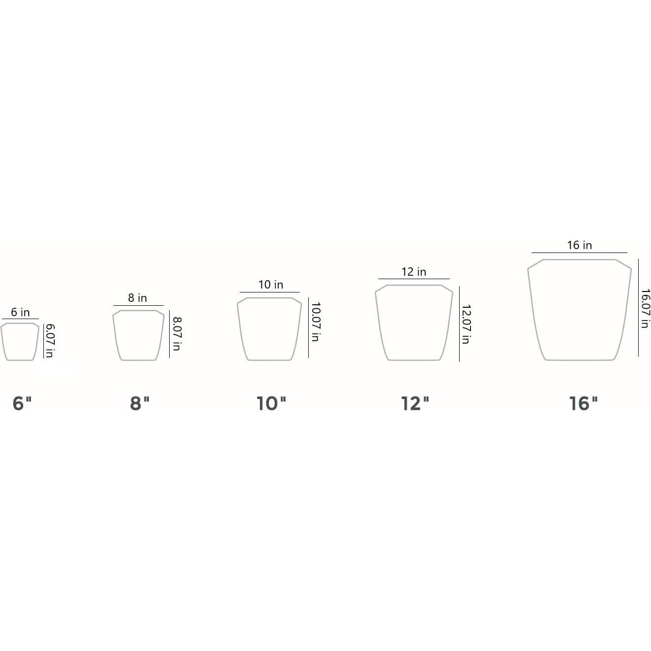 Maceta Cuadrada Autorriego HC Companies 25.4 cm Blanco Mate - 2 Pzas
