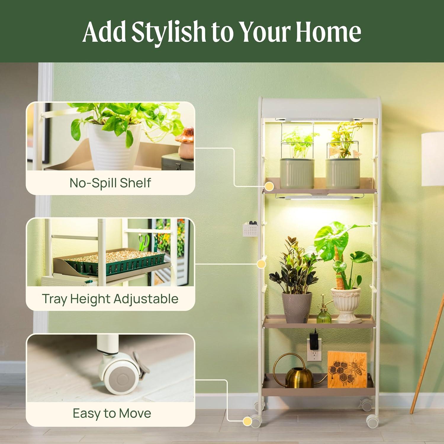 Estante para Plantas con Luz de Crecimiento Vego 4 Niveles