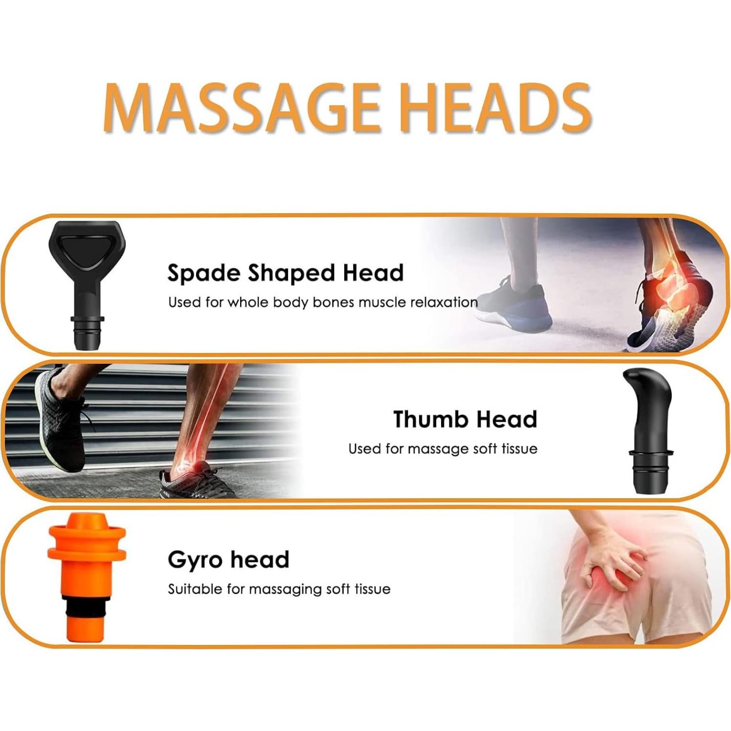 Pistola de Masaje ABSOK con 9 Cabezas Reemplazables 25x20cm