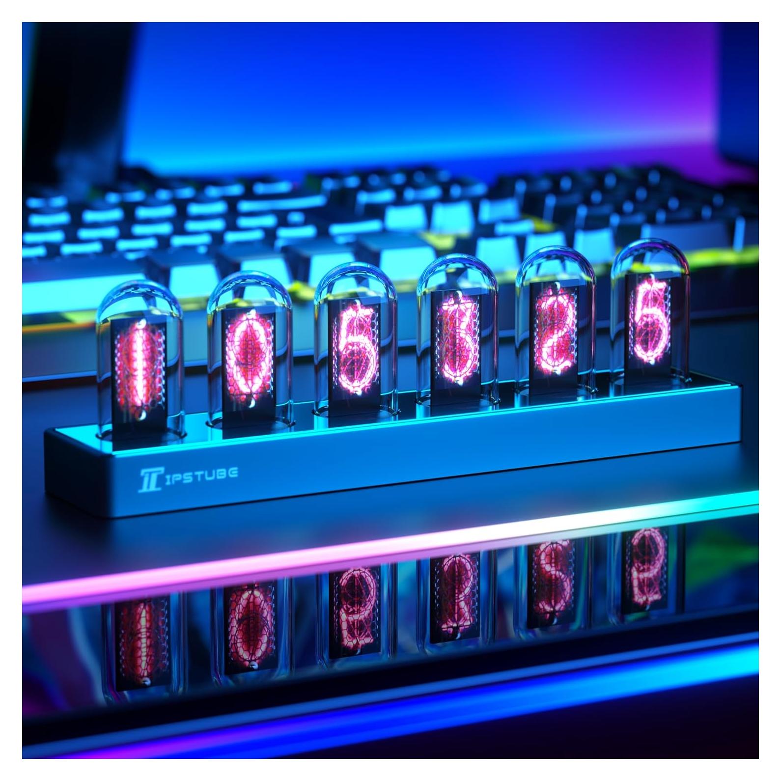 Reloj Digital Nixie WQV con Pantalla IPS RGB 1.14"