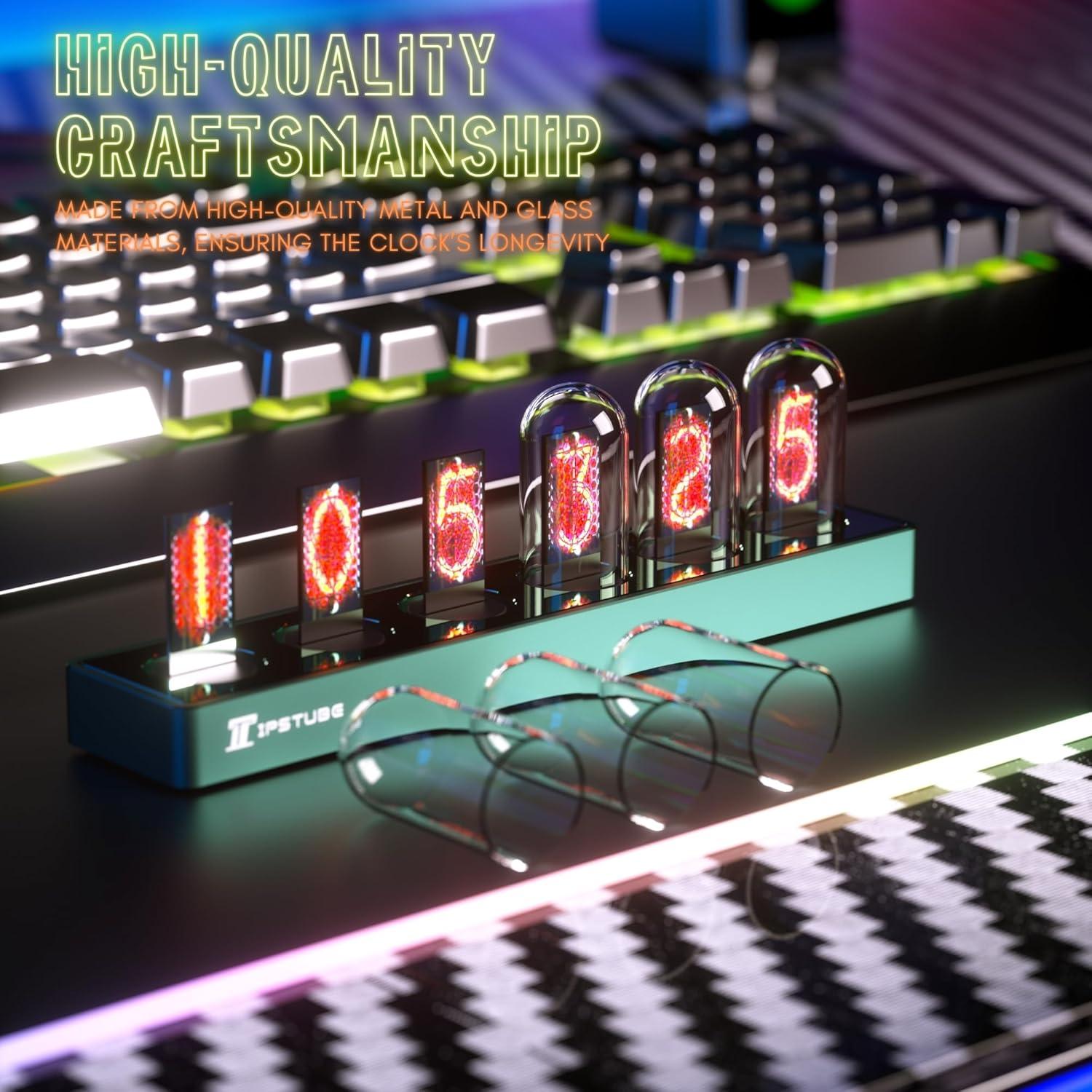 Reloj Digital Nixie WQV con Pantalla IPS RGB 1.14"