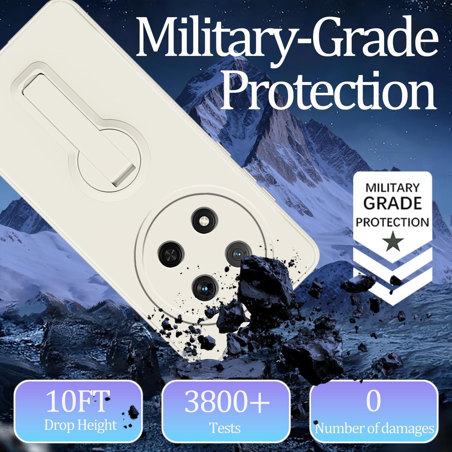 Funda de Silicona Honor Magic 7 Lite con Soporte y Correa Beige