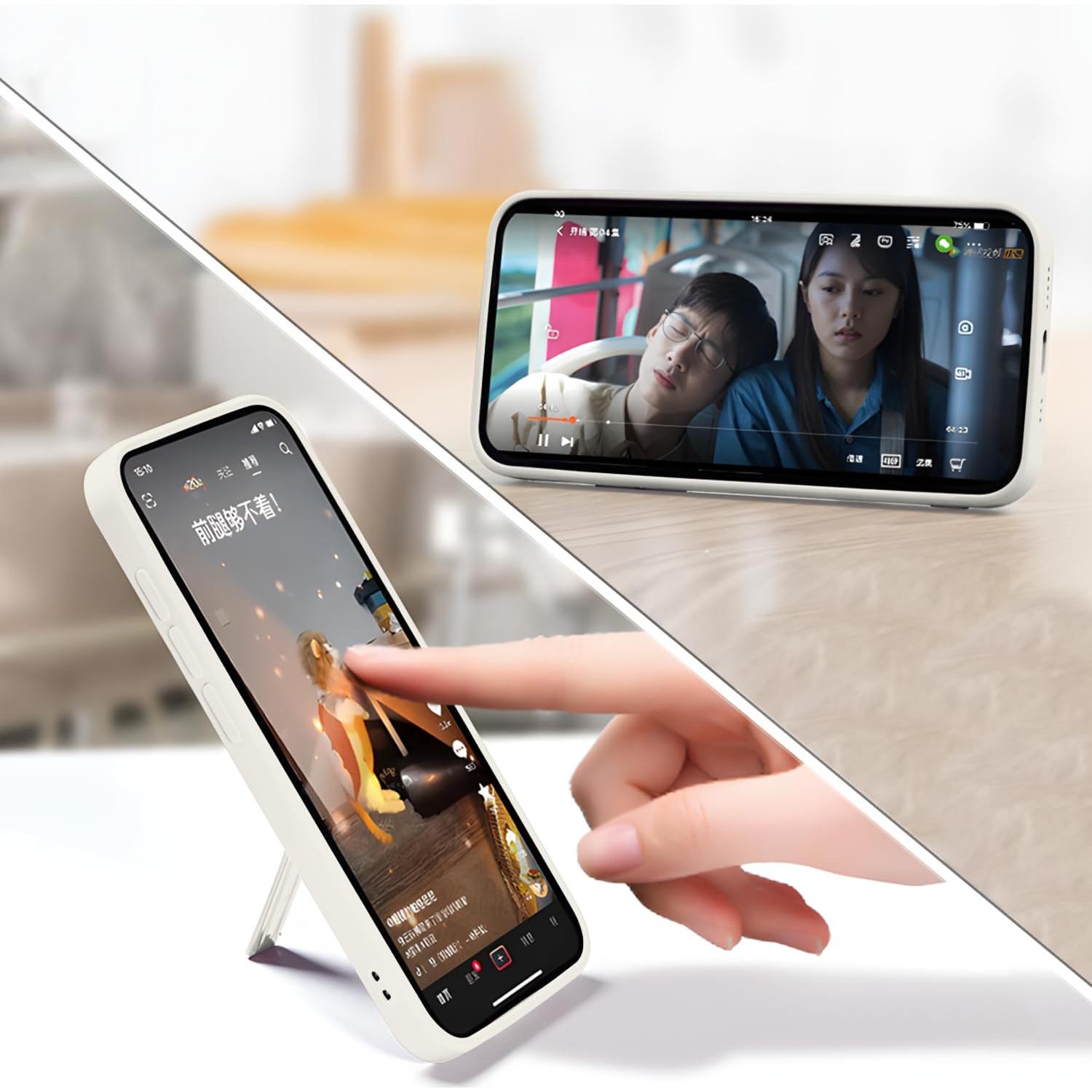 Funda de Silicona Honor Magic 7 Lite con Soporte y Correa Beige