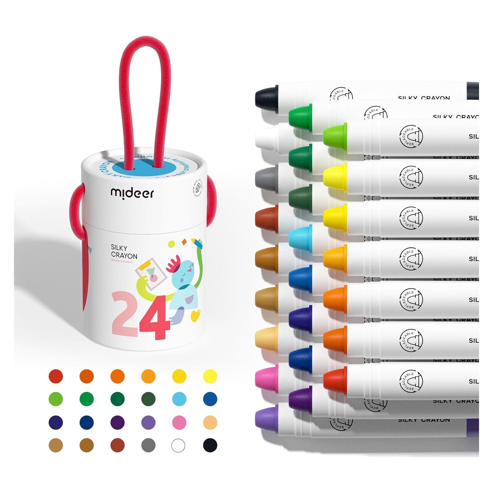 Crayones Jumbo MiDeer 24 Colores Lavables para Niños